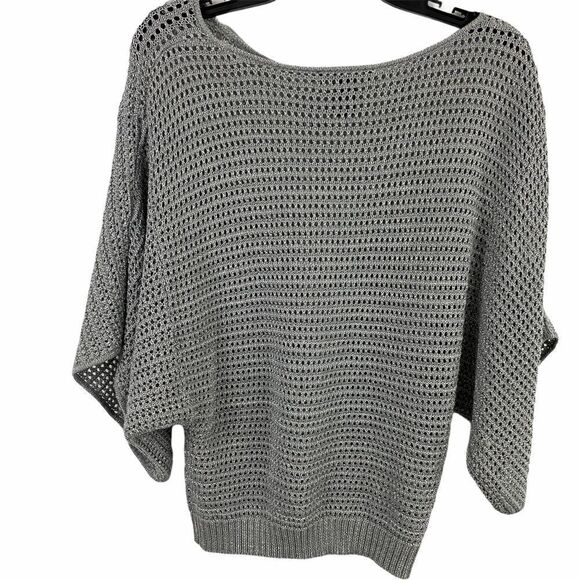 INC International Concepts Gray Crochet Winged Sweater Size Petite Medium - Picture 5 of 5